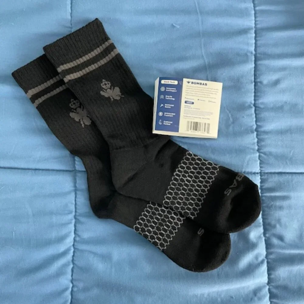 MEDIUM Bombas Socks x 10 pairs BUNDLE Half Calf Black NEW Womens ATHLETIC GOTH - Picture 7 of 10